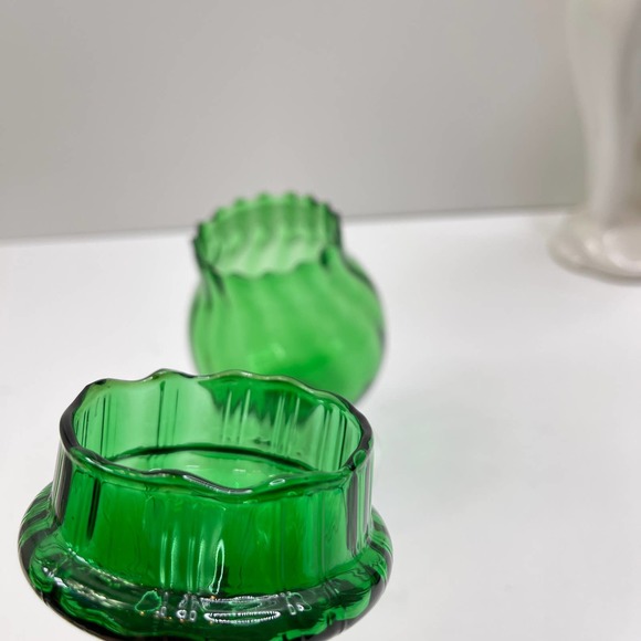 Vintage MCM Italian 8" ART GLASS JAR Emerald APOTHECARY - Picture 3 of 5